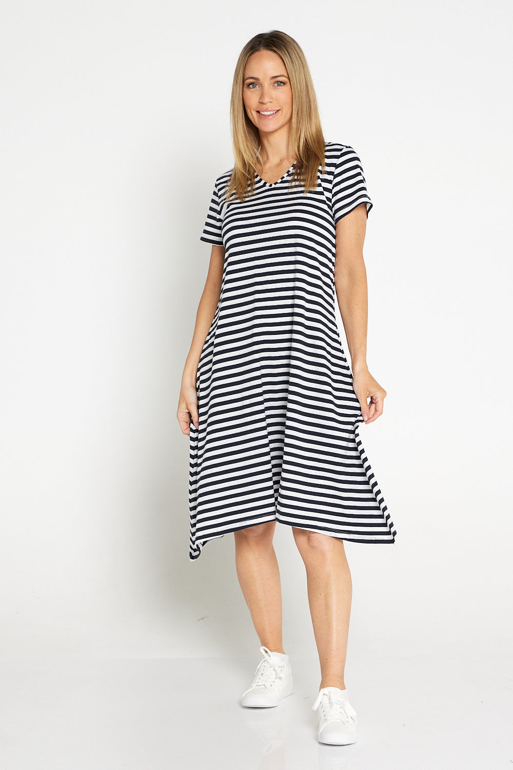 Vanessa Dress - Black Stripe