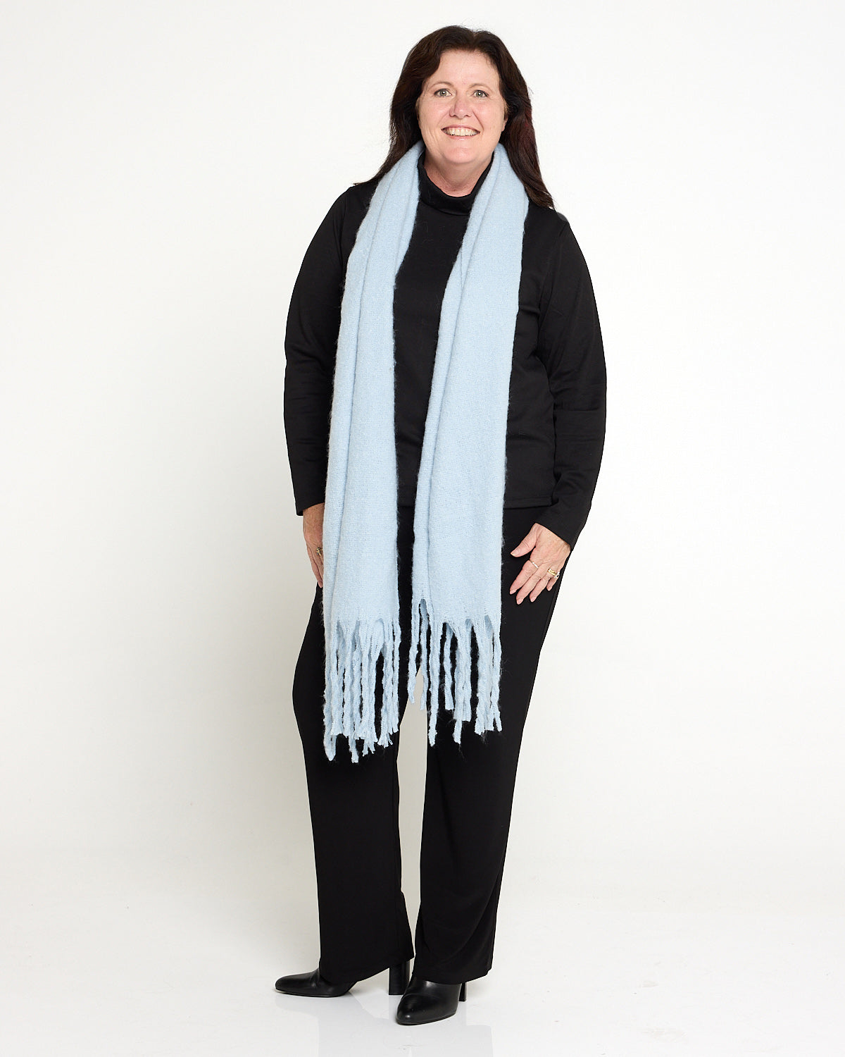 Misty Fluffy Scarf - Pastel Blue