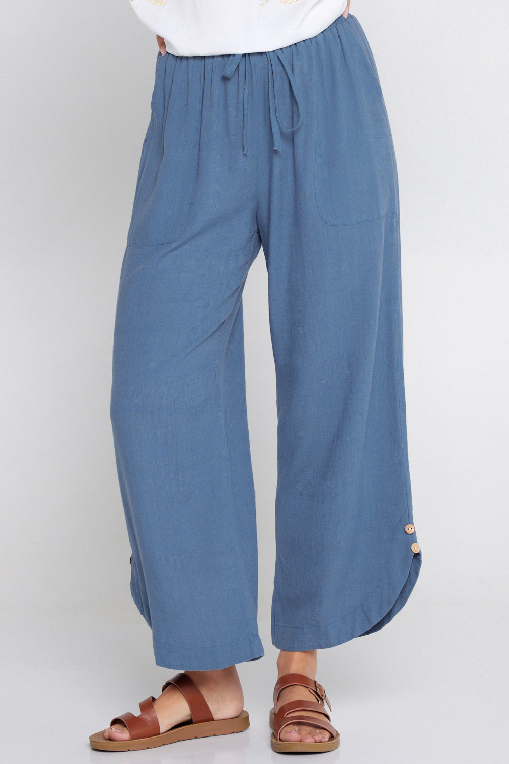 Felicity Linen Pants - Denim