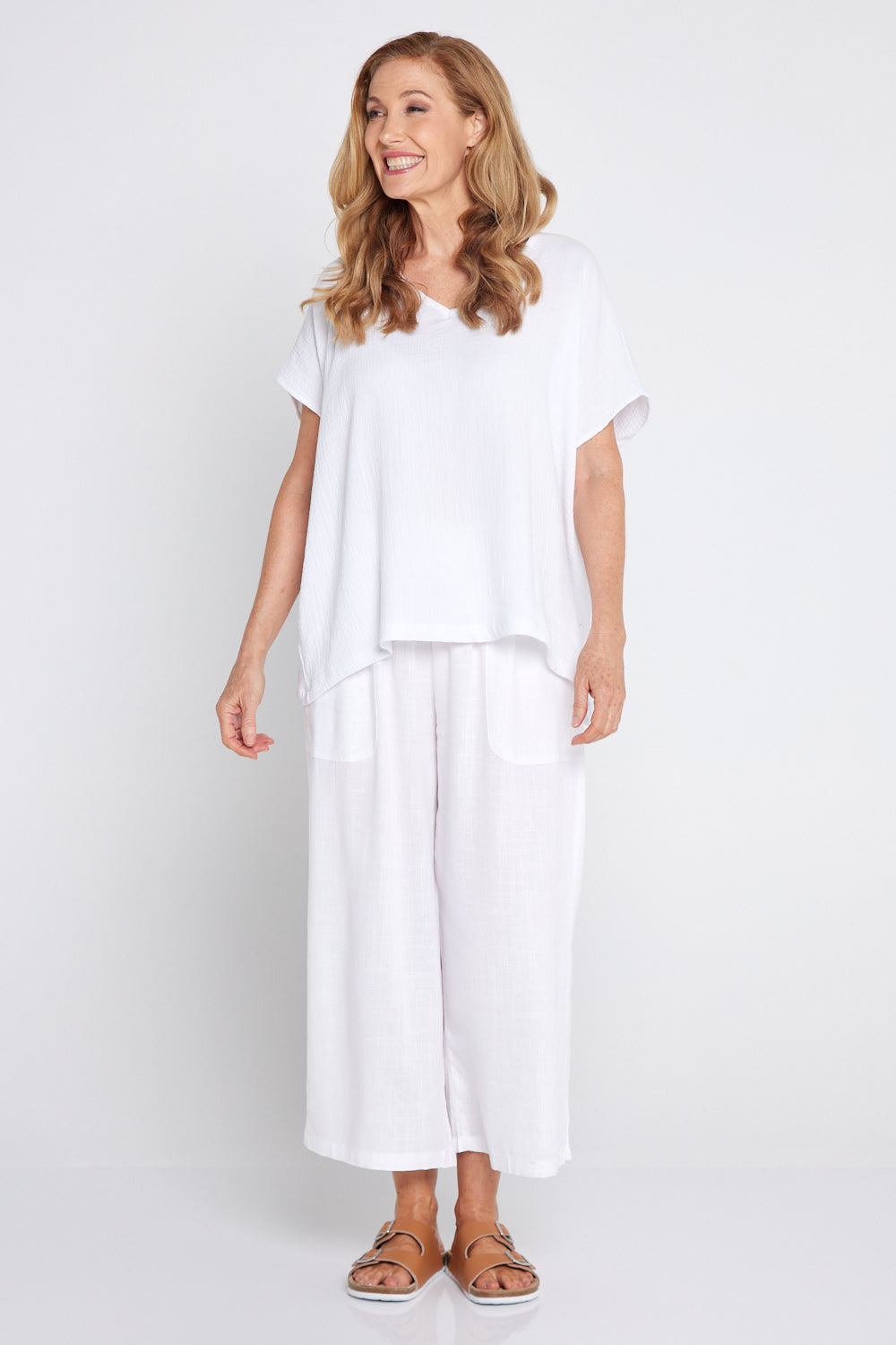 Fiji Cotton Muslin Top - White
