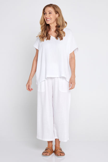 Fiji Cotton Muslin Top - White