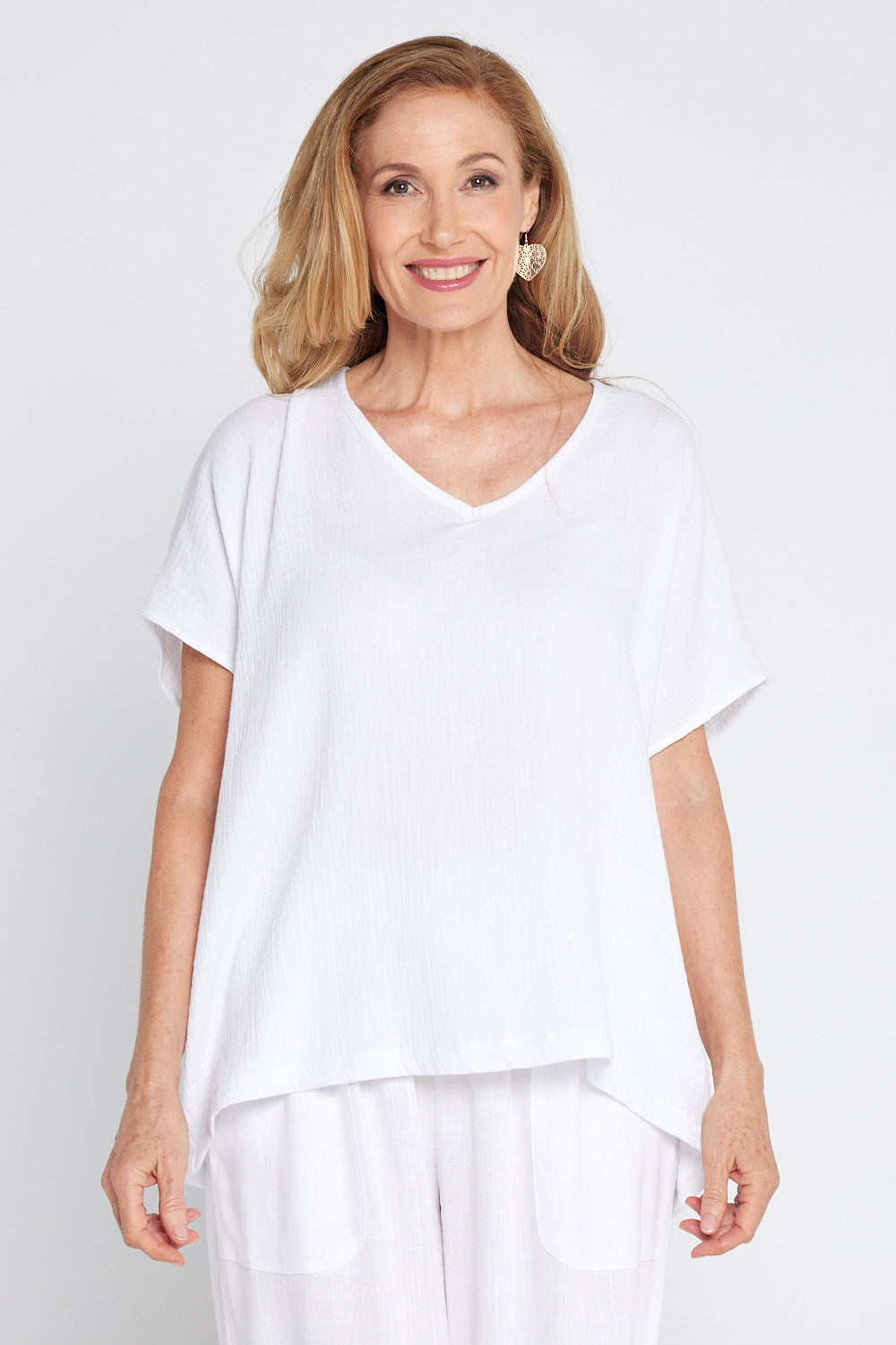 Fiji Cotton Muslin Top - White