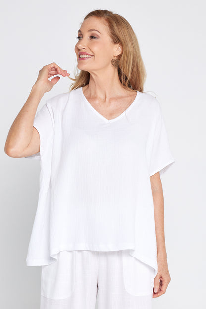 Fiji Cotton Muslin Top - White