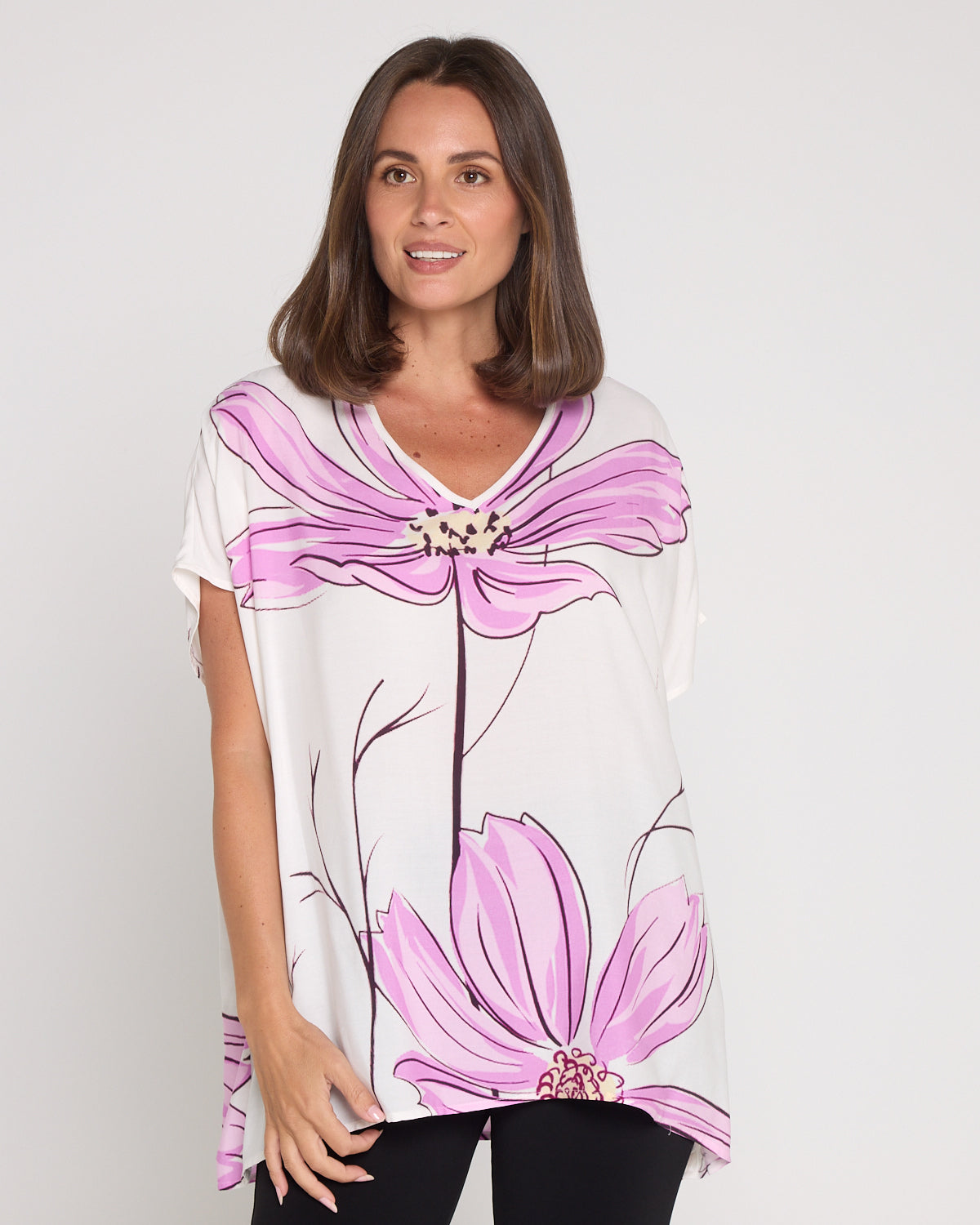 Claudia Top - Painted Purple Floral