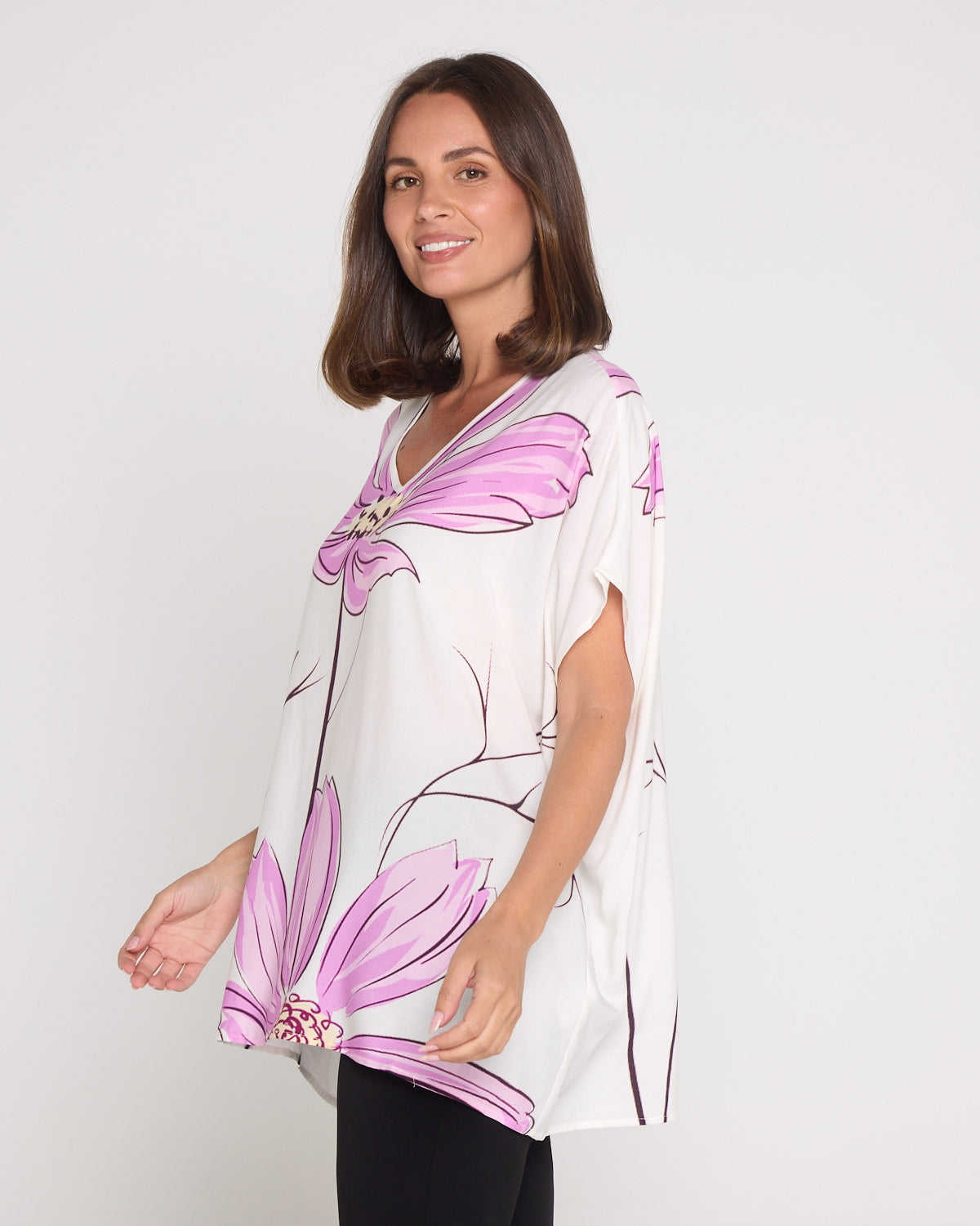 Claudia Top - Painted Purple Floral