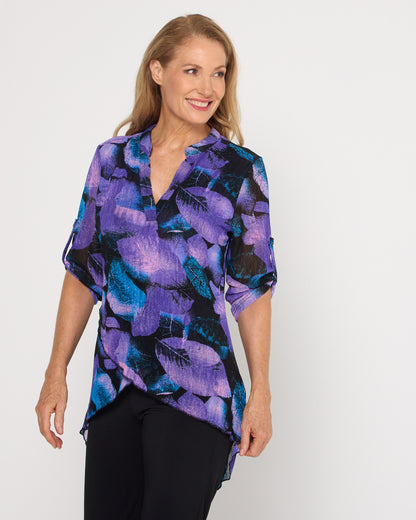 Midnight Petals Mesh Top