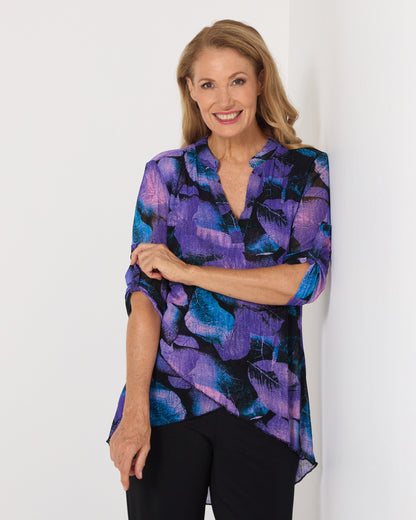 Midnight Petals Mesh Top