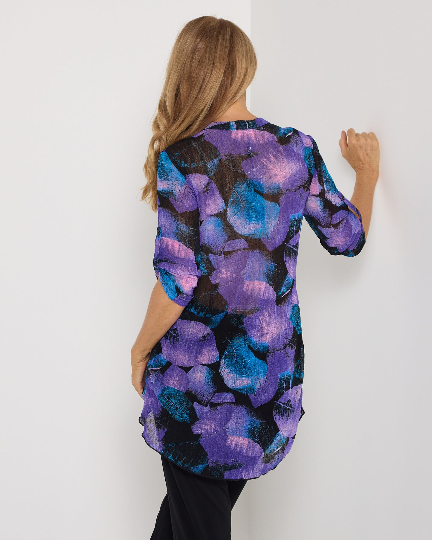 Midnight Petals Mesh Top