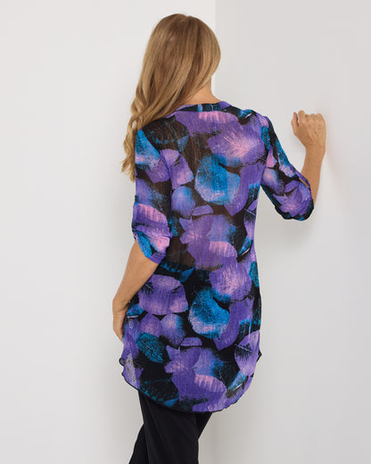 Midnight Petals Mesh Top