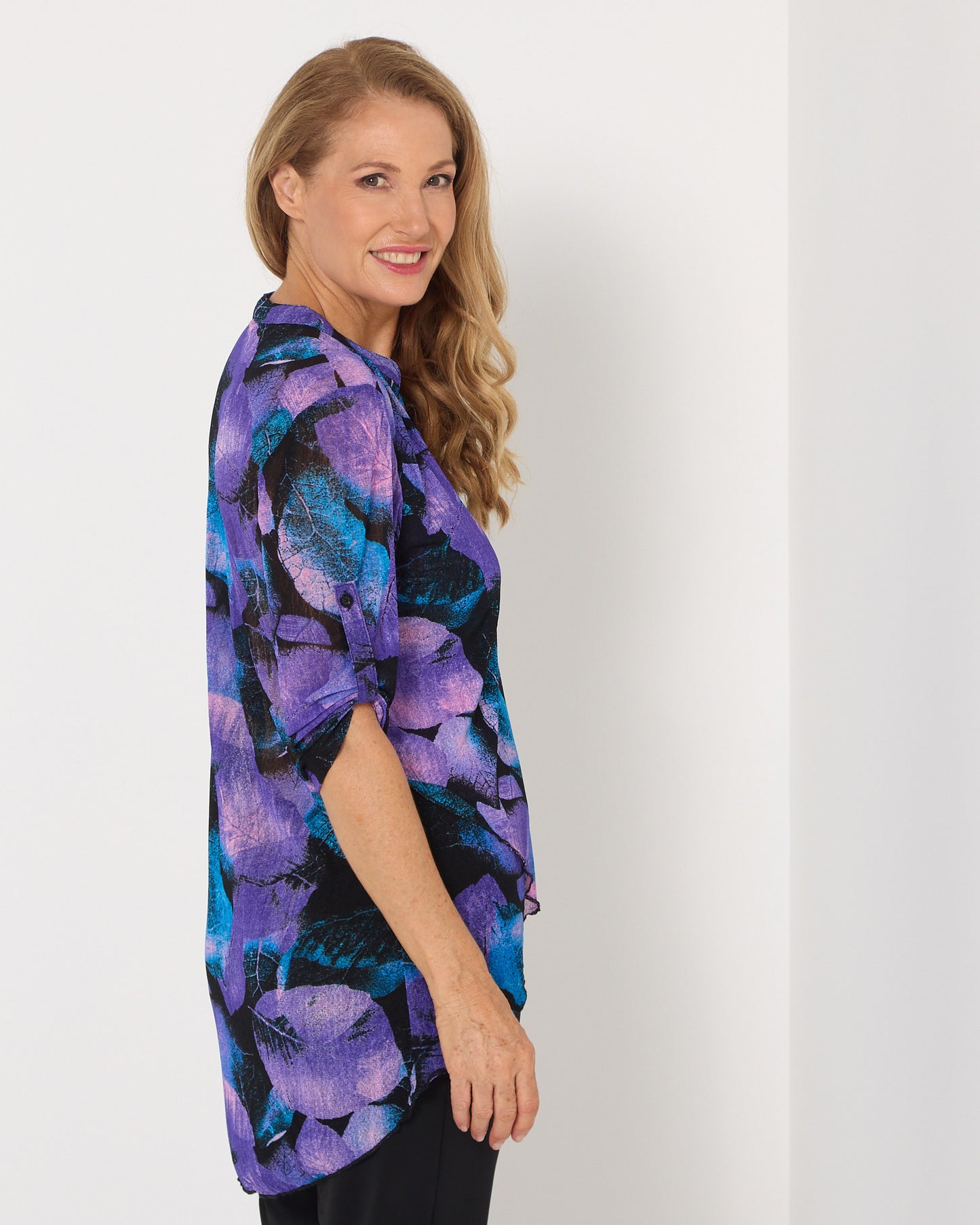 Midnight Petals Mesh Top