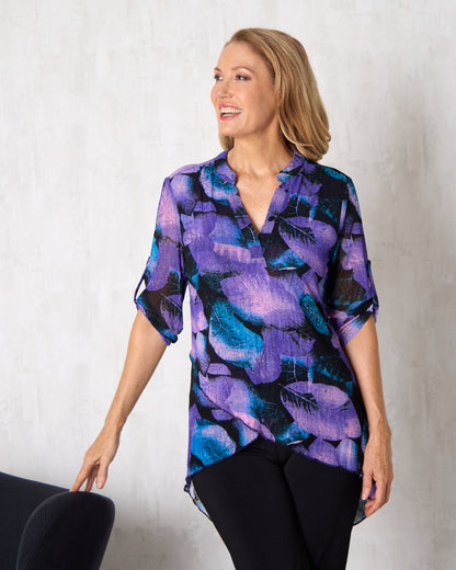 Midnight Petals Mesh Top