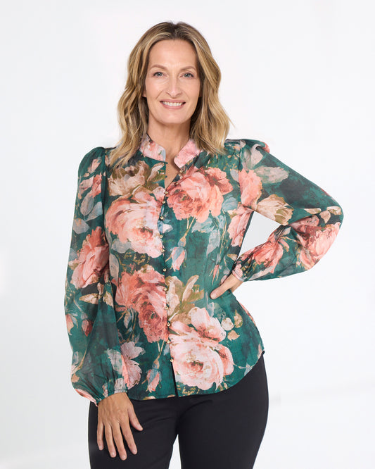 Kallista Blouse - Emerald