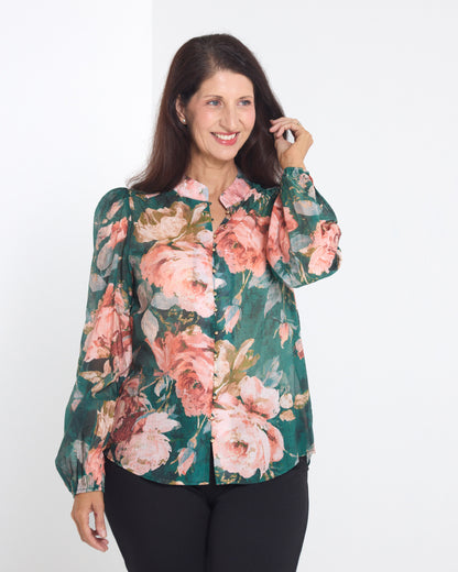Kallista Blouse - Emerald