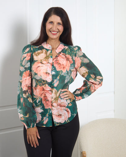 Kallista Blouse - Emerald
