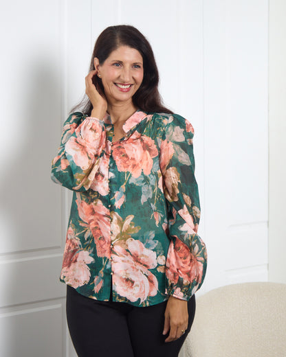 Kallista Blouse - Emerald
