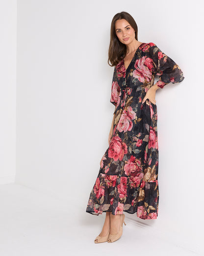 Willow Maxi Dress - Midnight Bloom