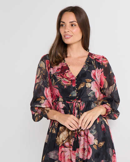 Willow Maxi Dress - Midnight Bloom