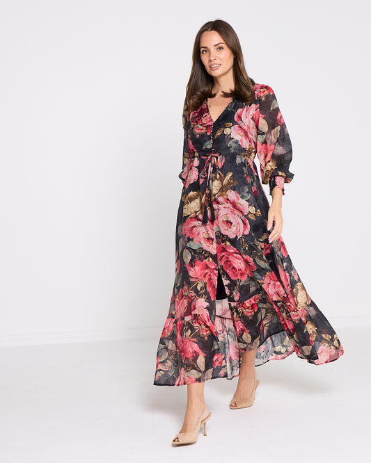 Willow Maxi Dress - Midnight Bloom