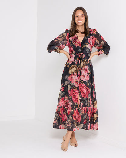 Willow Maxi Dress - Midnight Bloom