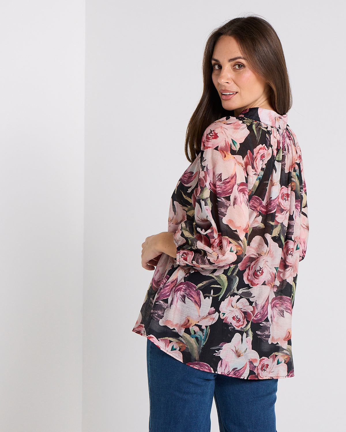Bridgeton Blouse - Midnight Peony