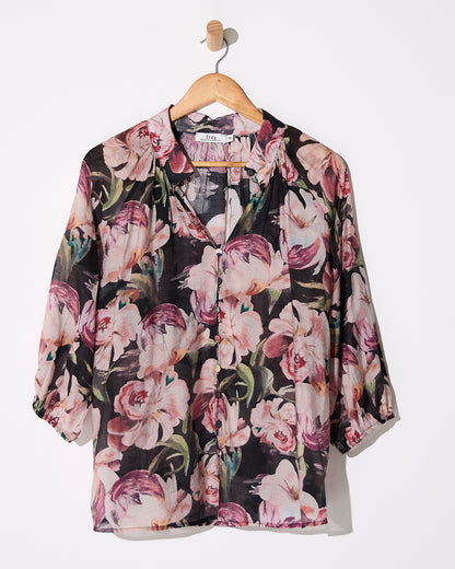 Bridgeton Blouse - Midnight Peony