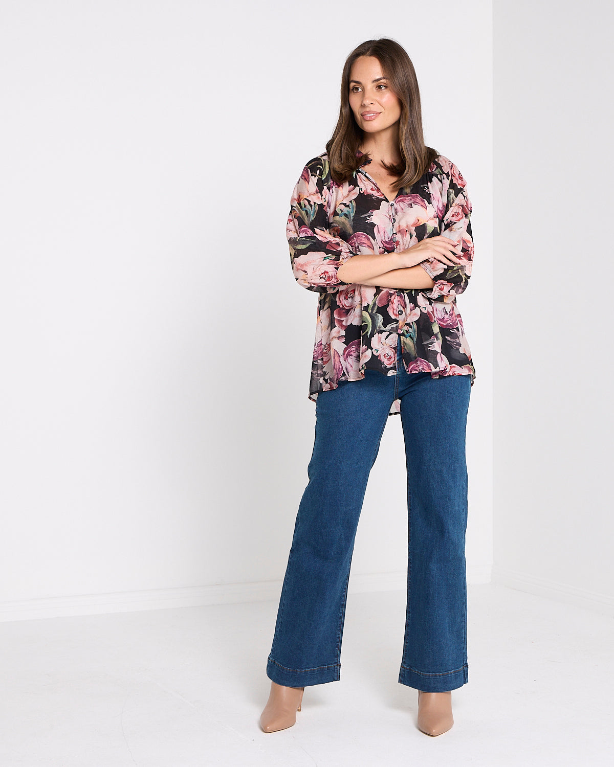 Bridgeton Blouse - Midnight Peony