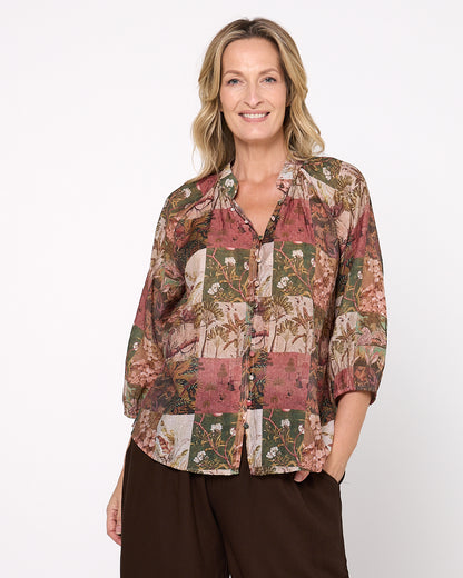 Annalise Blouse - Pink Patchwork