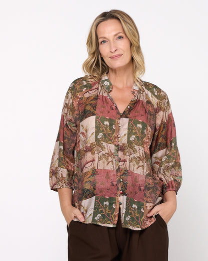 Annalise Blouse - Pink Patchwork