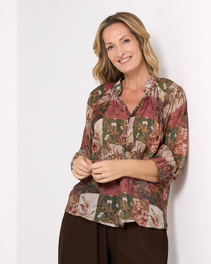 Annalise Blouse - Pink Patchwork