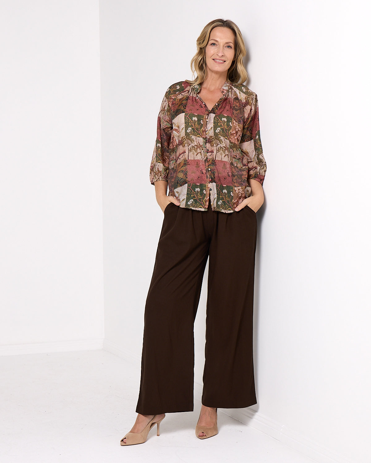 Sienna Wide Leg Pants - Chocolate