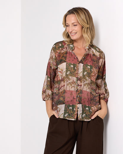 Annalise Blouse - Pink Patchwork