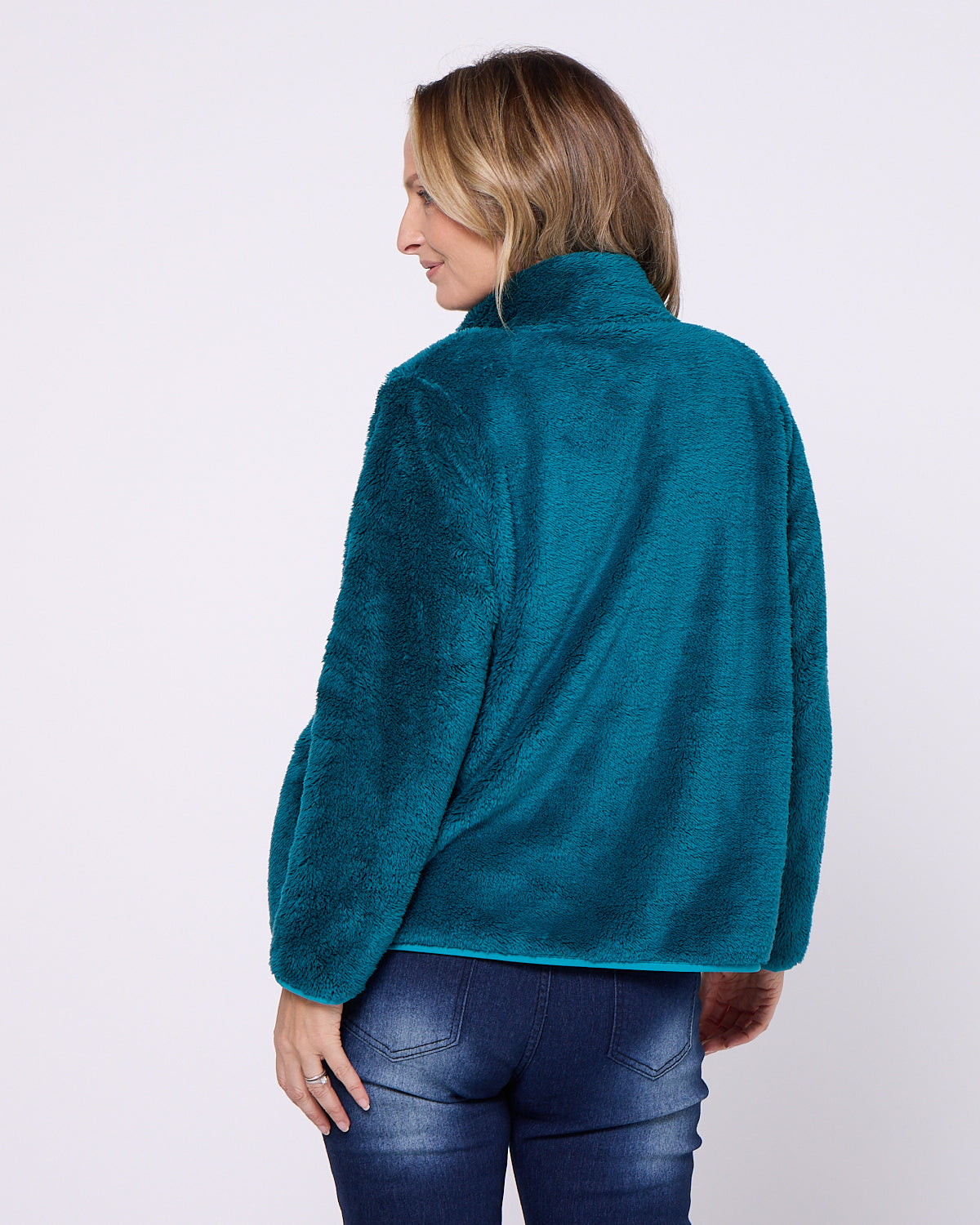 Harriet Fluffy Zip Jacket - Marine