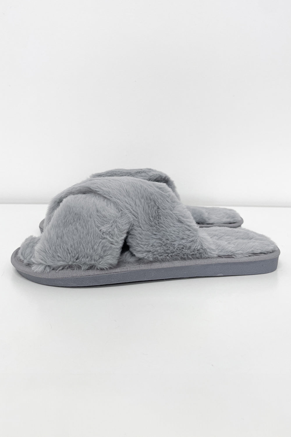 Gigi Fluffy Slippers - Grey – TULIO Fashion
