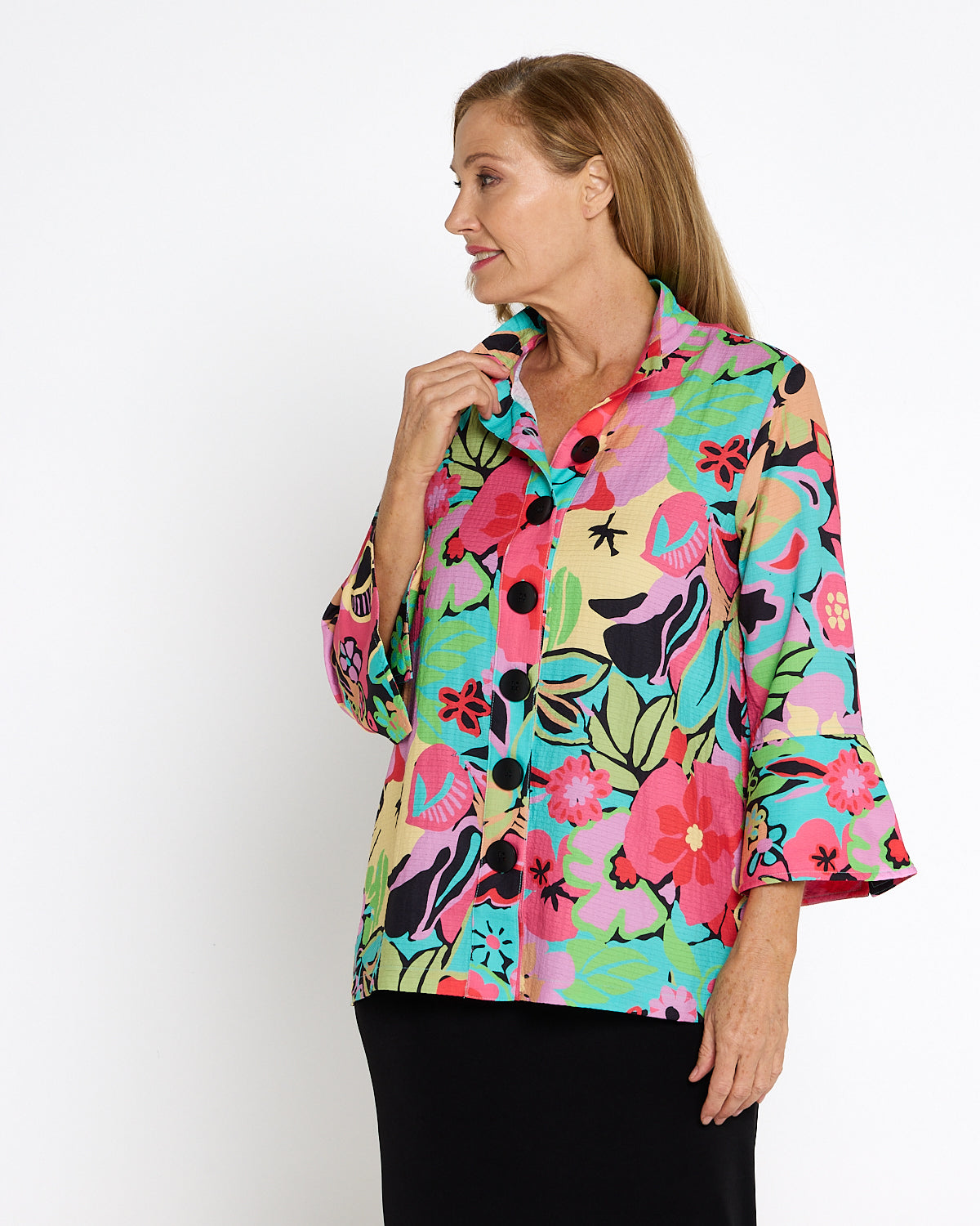 Summer Brights 3/4 Shirt - Pink