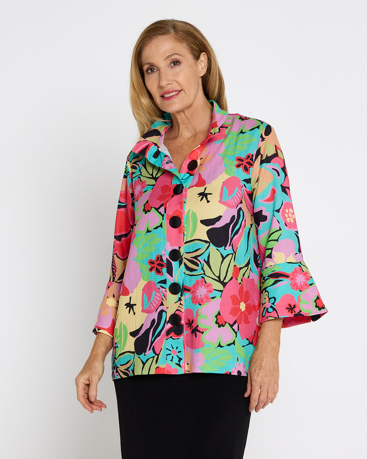 Summer Brights 3/4 Shirt - Pink