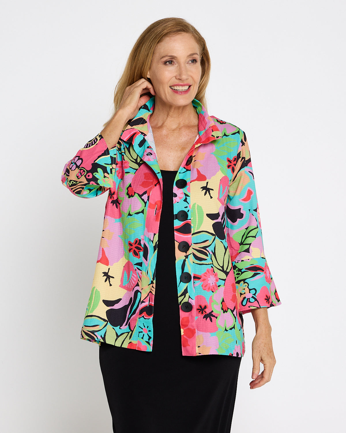 Summer Brights 3/4 Shirt - Pink