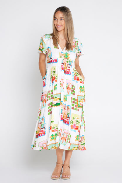 Freja Midi Dress - Ikea Print