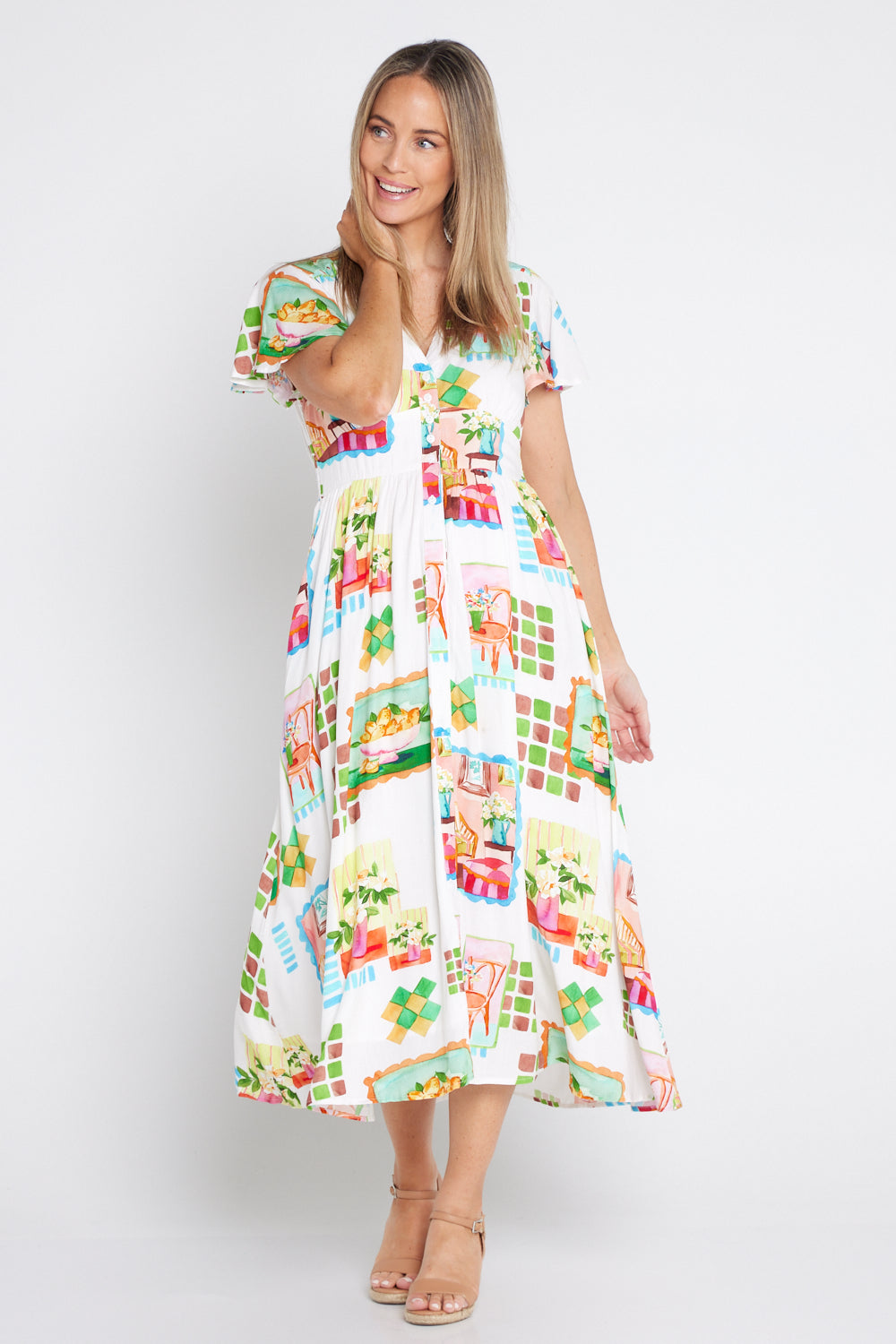 Freja Midi Dress - Ikea Print