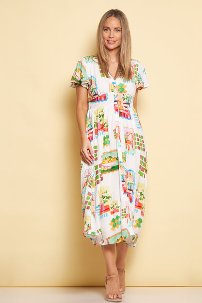 Freja Midi Dress - Ikea Print