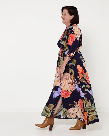Lydia Dress - Navy Floral