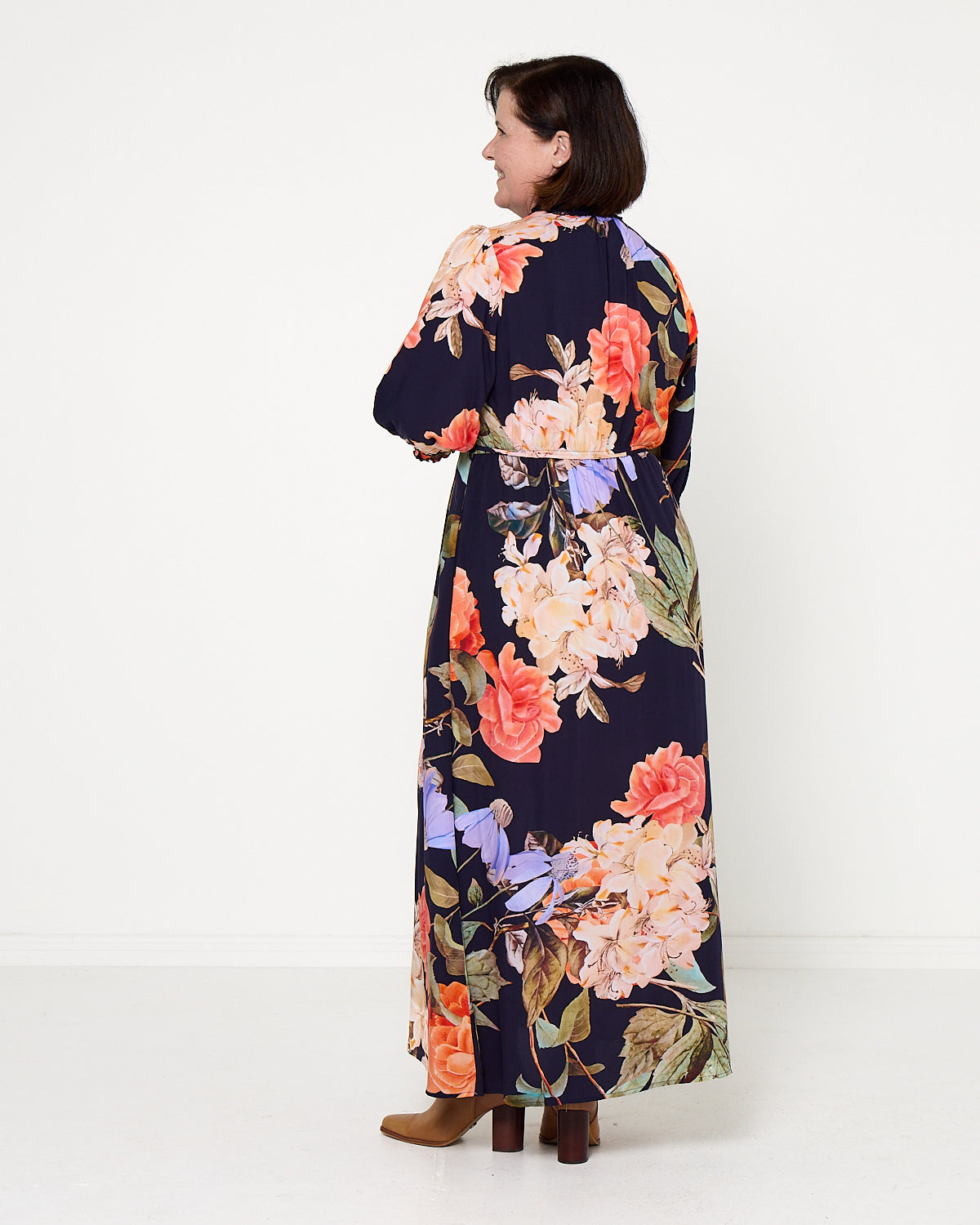 Lydia Dress - Navy Floral