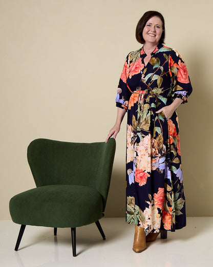 Lydia Dress - Navy Floral