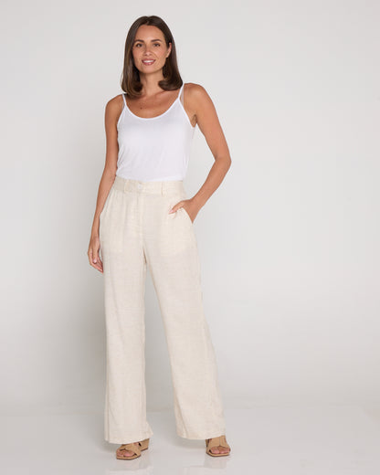 Vivian Linen Trousers - Beige