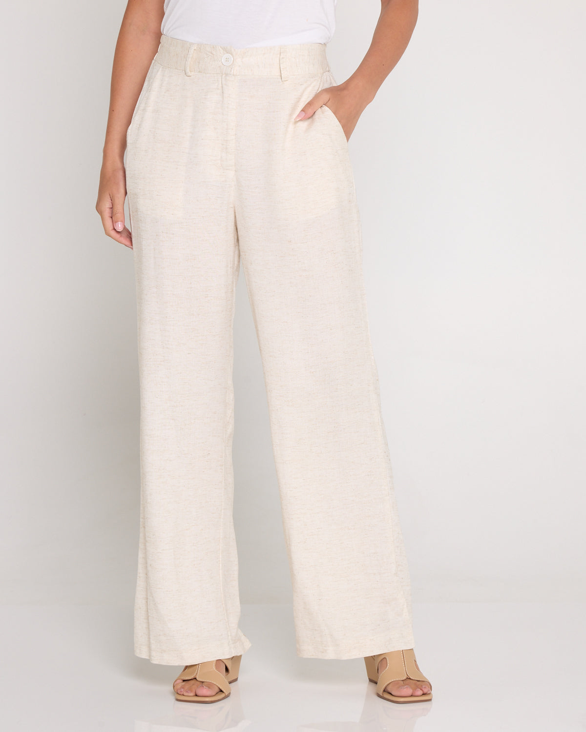 Vivian Linen Trousers - Beige