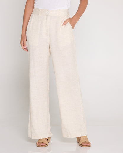 Vivian Linen Trousers - Beige