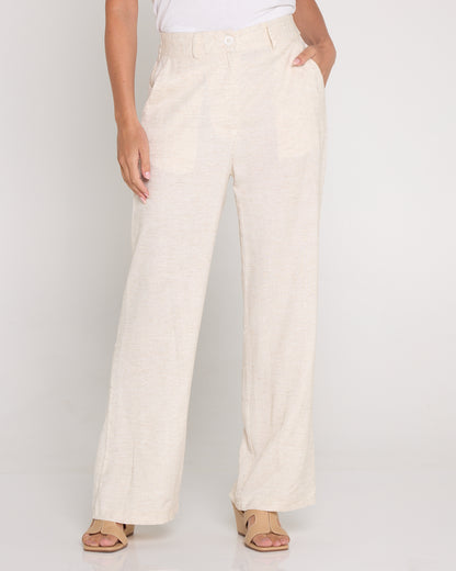Vivian Linen Trousers - Beige