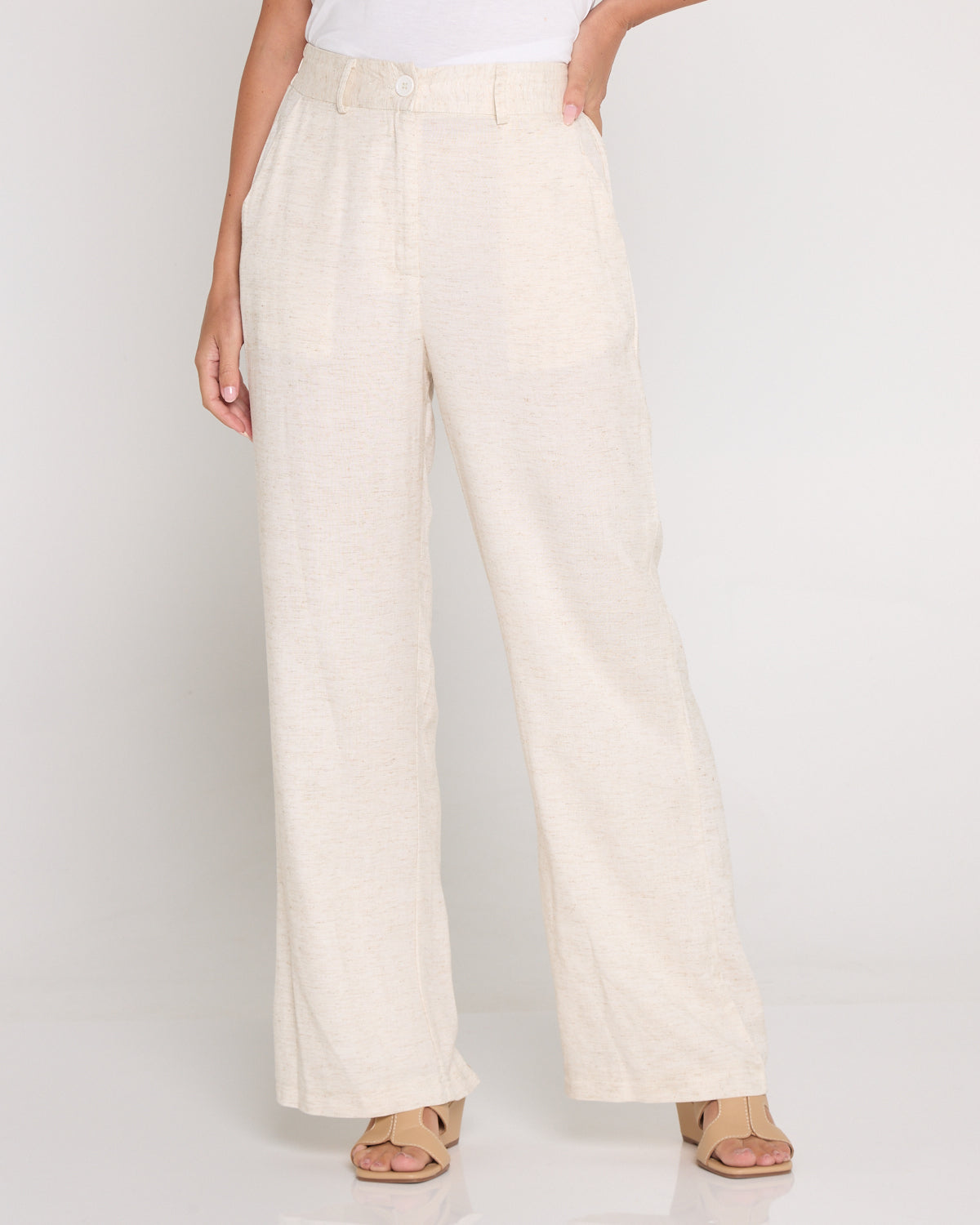 Vivian Linen Trousers - Beige
