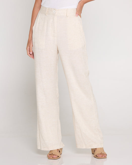 Vivian Linen Trousers - Beige