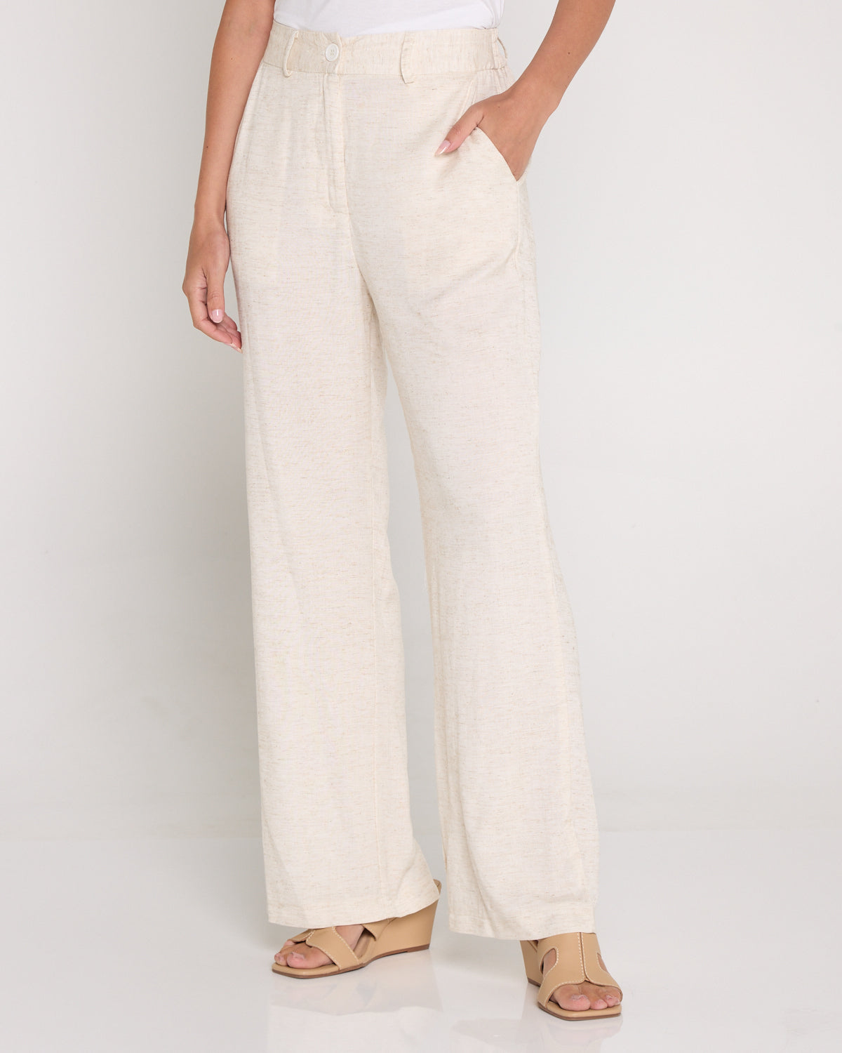 Vivian Linen Trousers - Beige