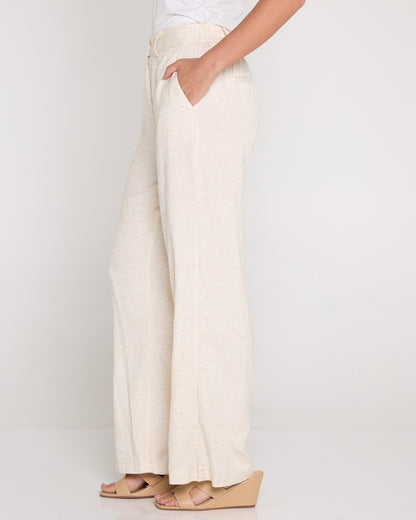Vivian Linen Trousers - Beige